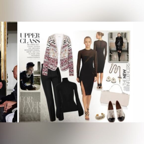 Emilio Pucci Elegant Black Sheer Sleeve/ panels Dress, US8 - Picture 5 of 14